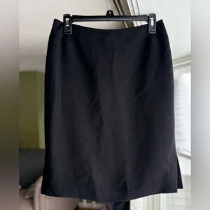 Sandra King Black Side Slit Pencil Skirt, Size 8